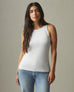Women's Stretch Rib Tank - White